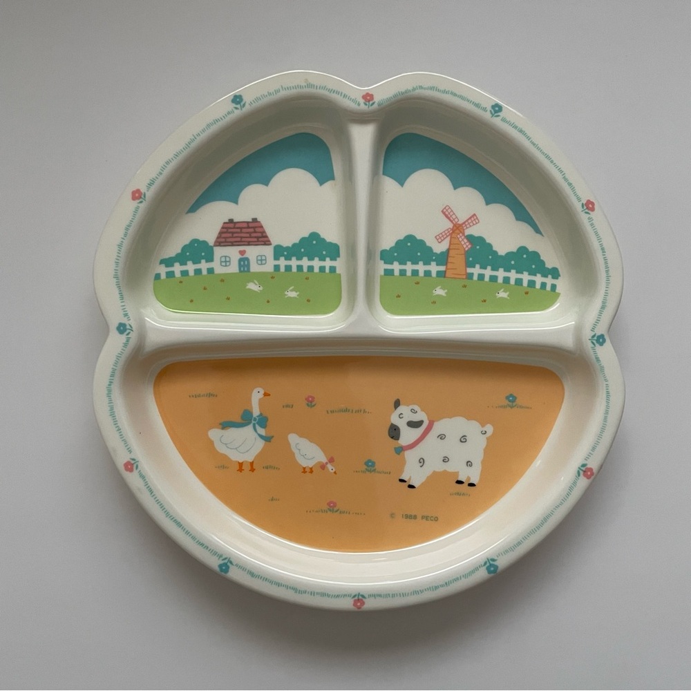 Vintage Animal Farm Melamine Child Plate